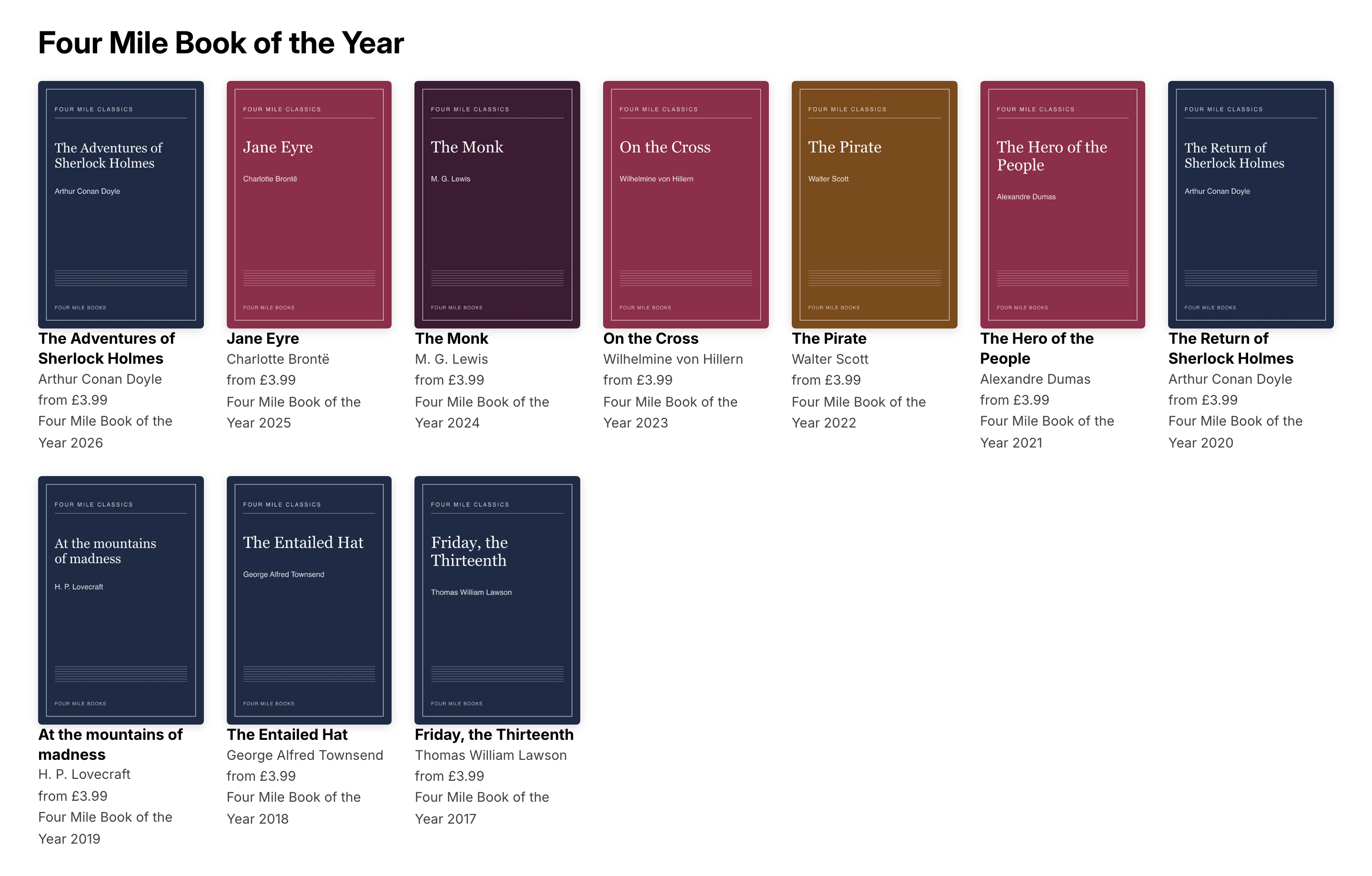 The winners row on the home page.