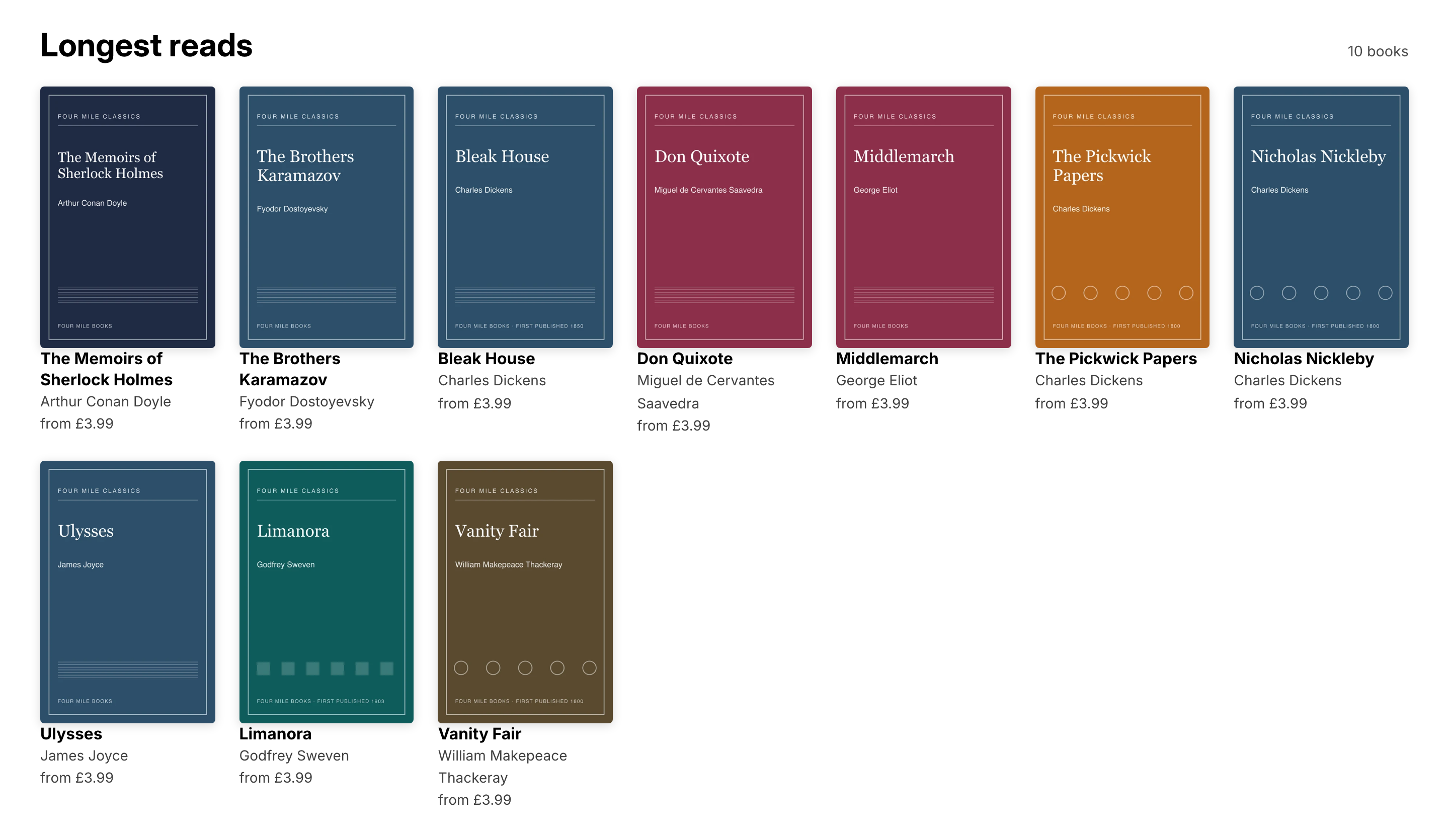 The longest-reads shelf on the every-book page.